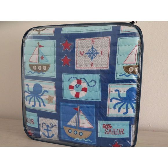 Cozee Quilts Little Sailor TWIN Quilt & Shams Set Beach Ocean Boat Whale $100 - Picture 4 of 8